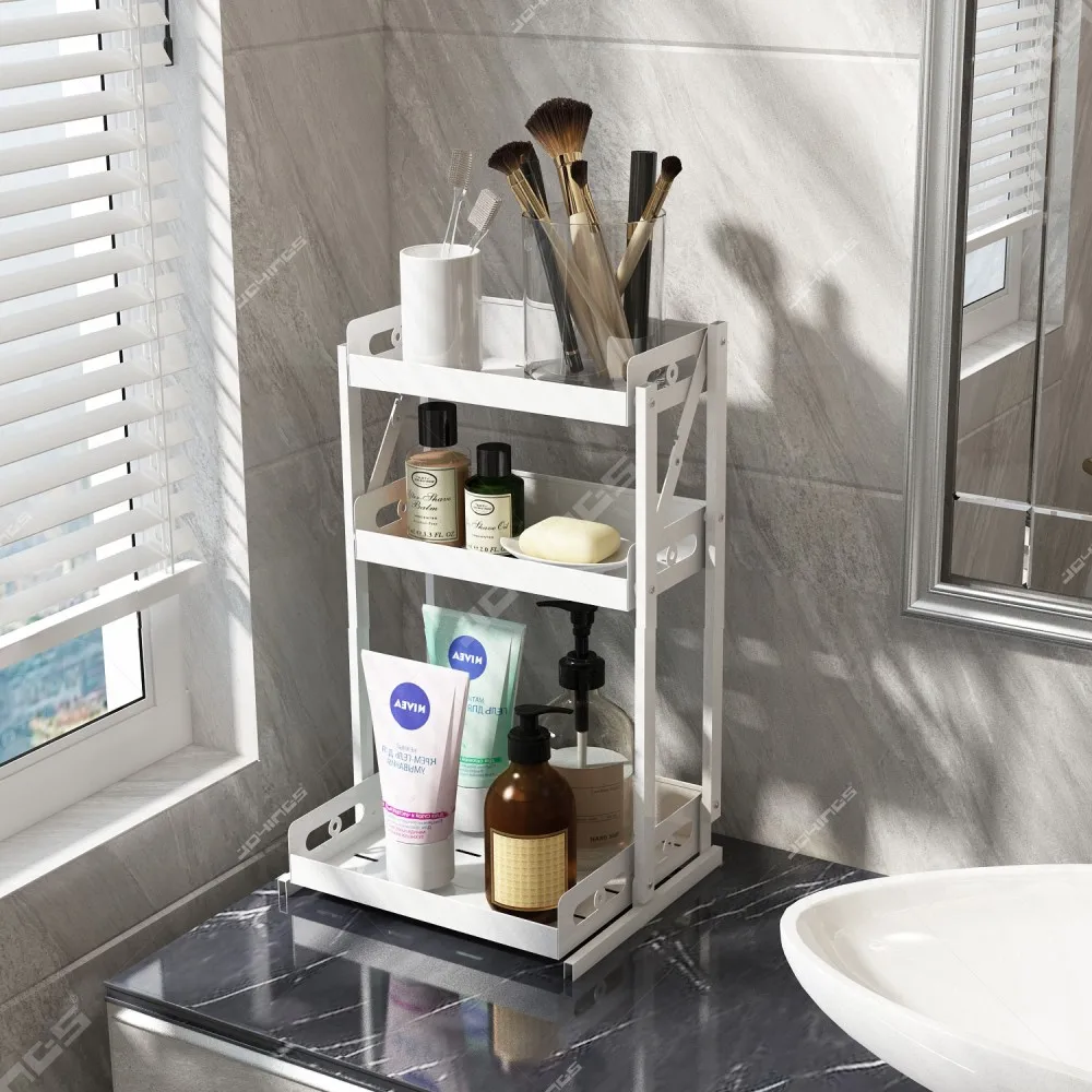 Kitchen organizer Hot Sell Stainless Steel New Design 3 Tier Kitchen Storage Organizer Kitchen Supplies Metal Jar Rack Set