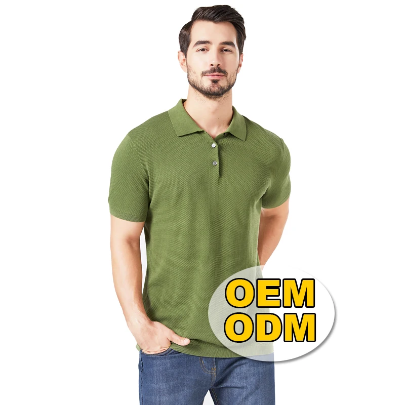 [Free Sample] Custom Men Solid Color Embroidered Logo Polo Shirts 100% Cotton Plain Golf Knit Polo Blank T Shirt