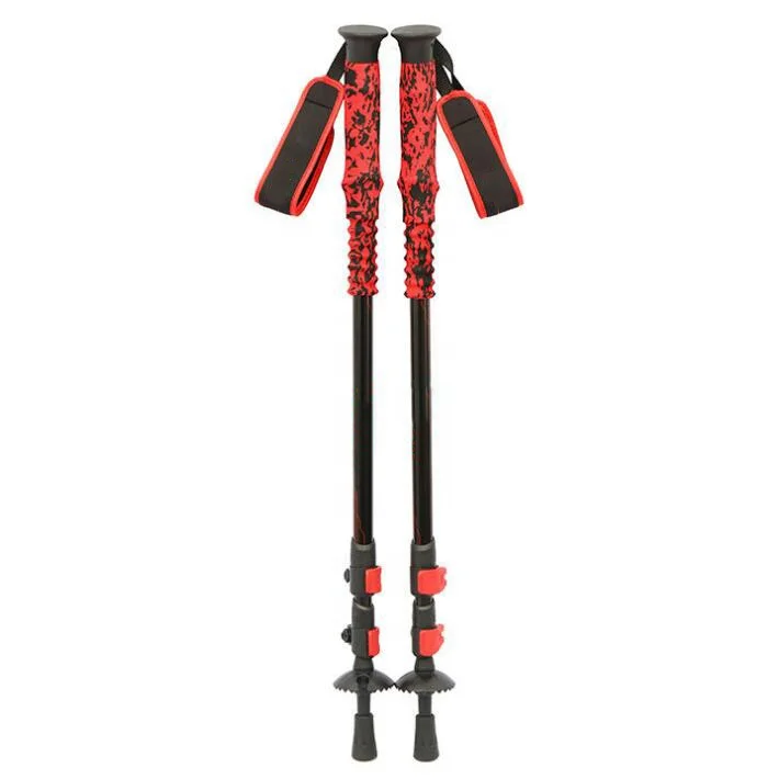 Outdoor sports equipment alpenstock hiking and walking stick with quick adjustable locks trekking pole