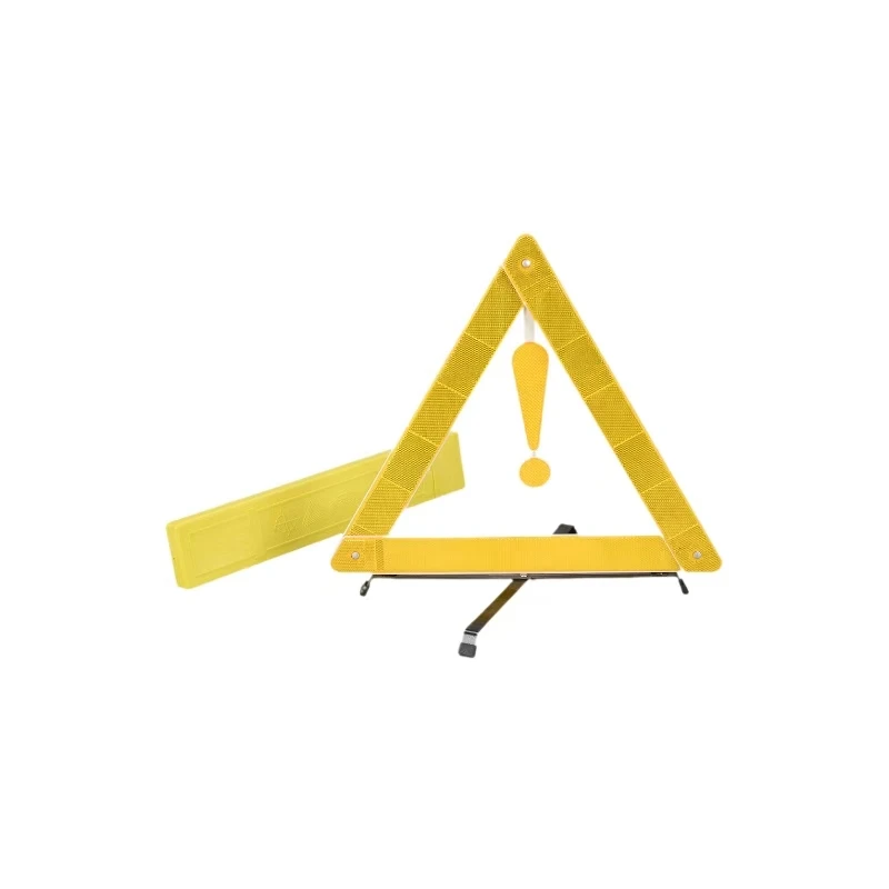 Foldable Traffic Safety Emergency Warning Reflector Yellow Triangle Sign