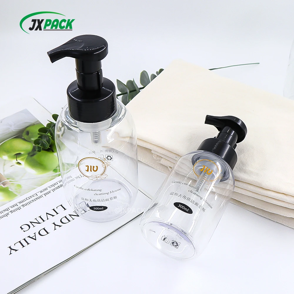 Factory wholesale foam hand soap bottle gold  300ml Sparkling Bottle Face Cleanser Dispenser Pump Foam Bottle