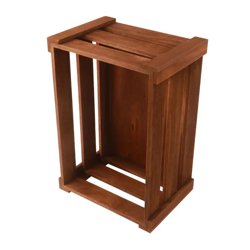 Decorative Wood Crates Storage Container Rustic Wooden Crates for Storage Display Decor Boxes Nature Rustic