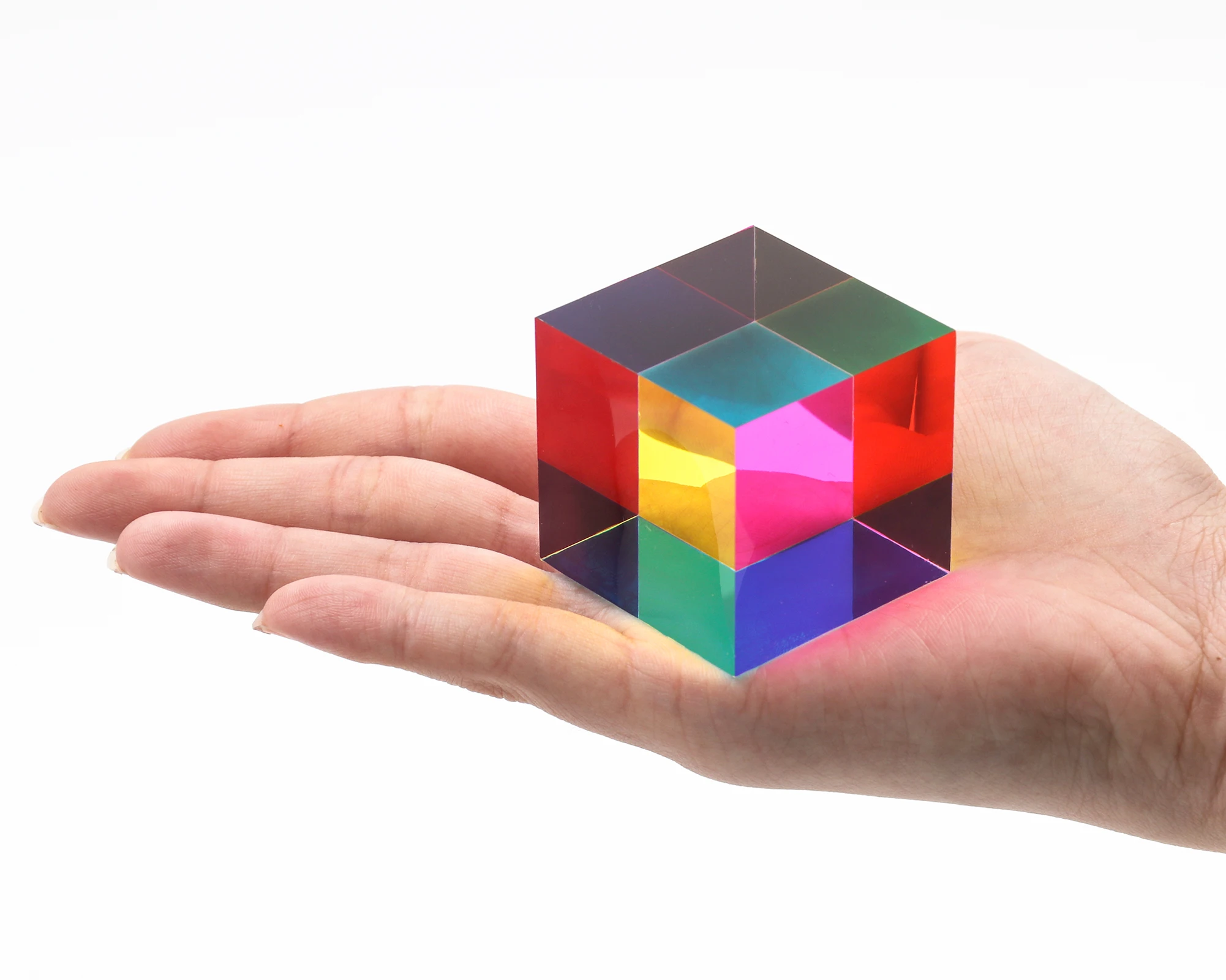 ZhuoChiMall CMY Mixing Color Cube, 40mm (1.57 inch) Acrylic Cube Prism
