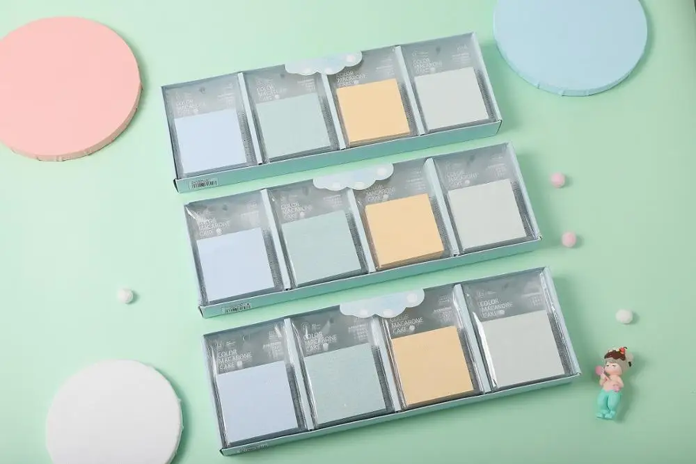 wholesale colored Macaron paper memo sticky notes Promotional wood free recycled paper sticky notes