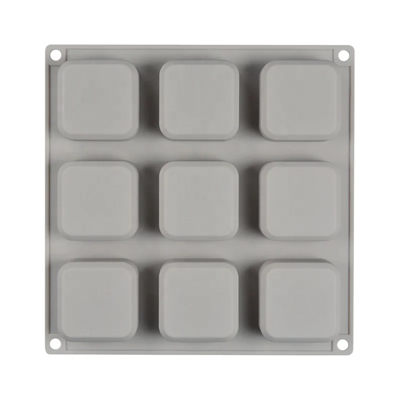 Silicone Soap Molds 9 Cavities Square Soap Mold DIY Handmade Silicone Mold for Soap Making Pudding Muffin Loaf Brownie Cornbread