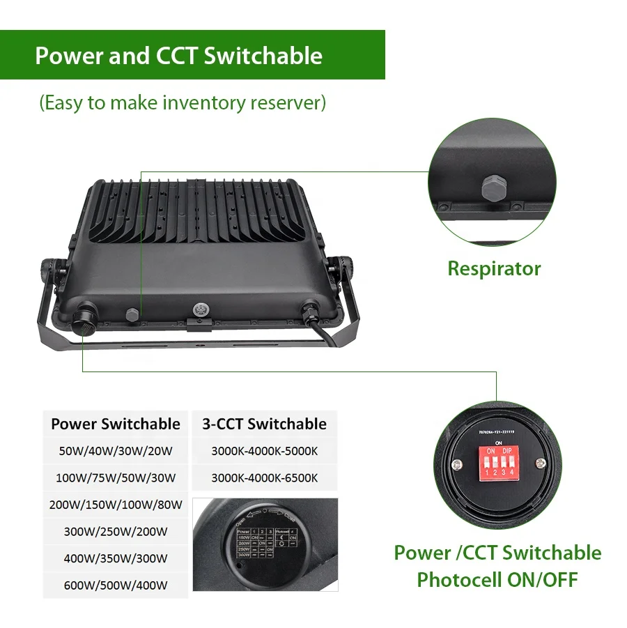 5years Warranty IP66 Outdoor LED Light 80W 150W 300W CCT Switchable Stadium Football High Lumen LED Flood Lights