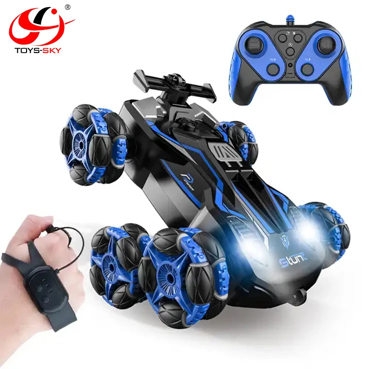 6 wheels 4wd smart electric drift off road watch control transforming rc twisting stunt climbing car 2.4Ghz for kids with light