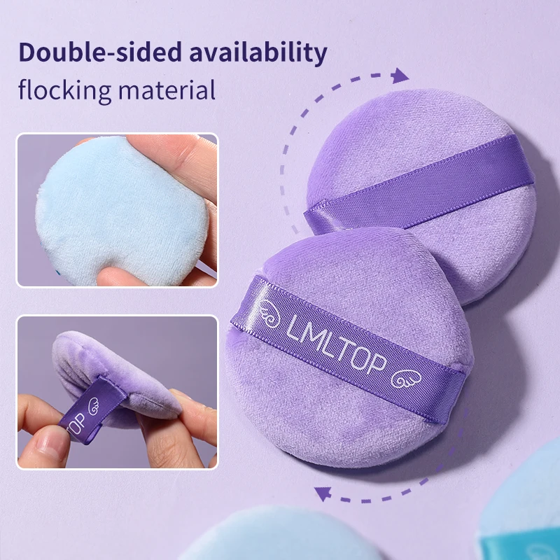 LMLTOP Flocking Powder Puff Vendor 2pcs Soft Triangle Round Cotton Makeup Powder Puff With Box SY230 Dry Wet Loose Powder Puff