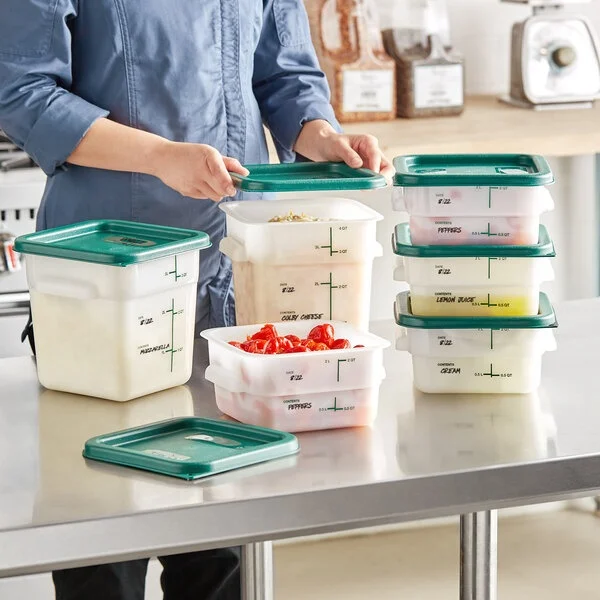 Square Storage Bucket Clear Food Storage Container Polypropylene Food Pan Kitchen Accessories With Lid