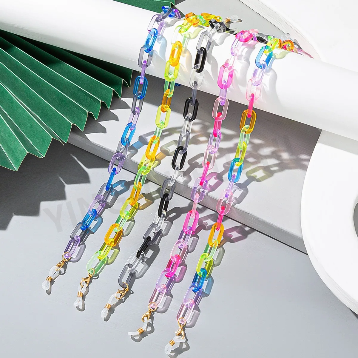 Korean Fashion Colorful Transparent Acrylic Chain Design Glasses Mask Chain Anti Loss Hanging Rope