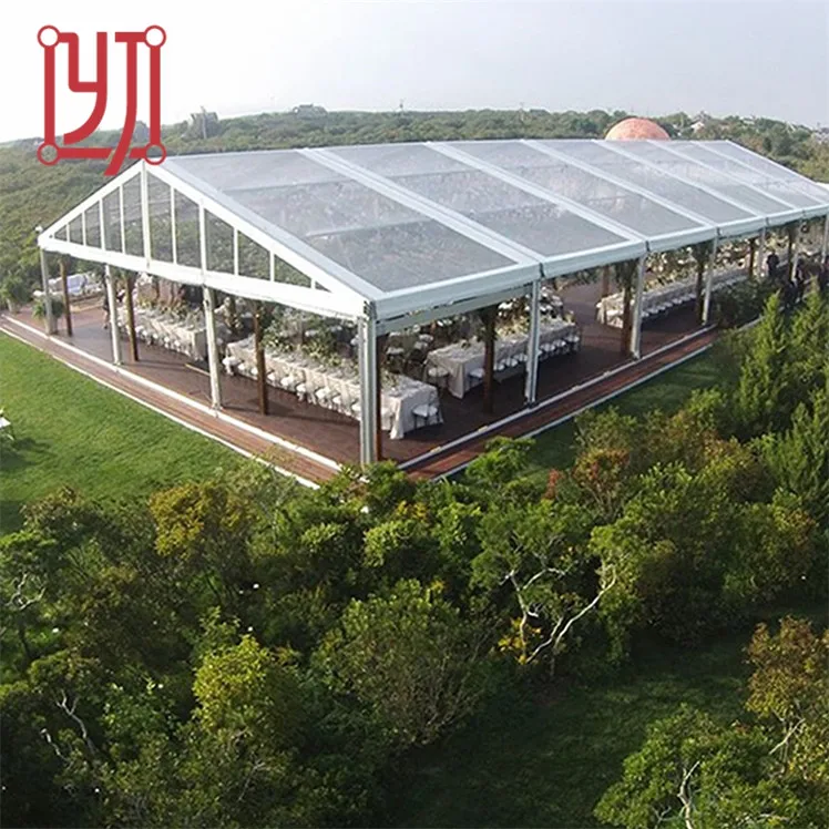 Heavy duty aluminum frame 15m span commercial clear wedding tent marquee transparent party tent outdoor for 500 people