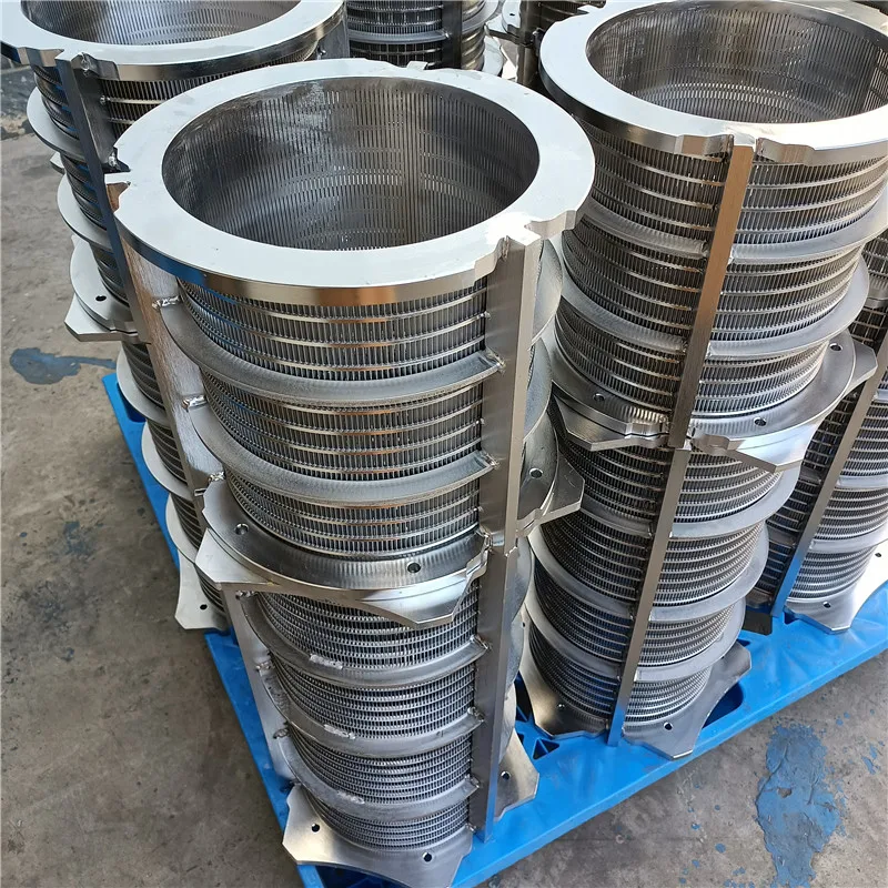 stainless steel screw press manure separator wedge wire slotted screen filter drum