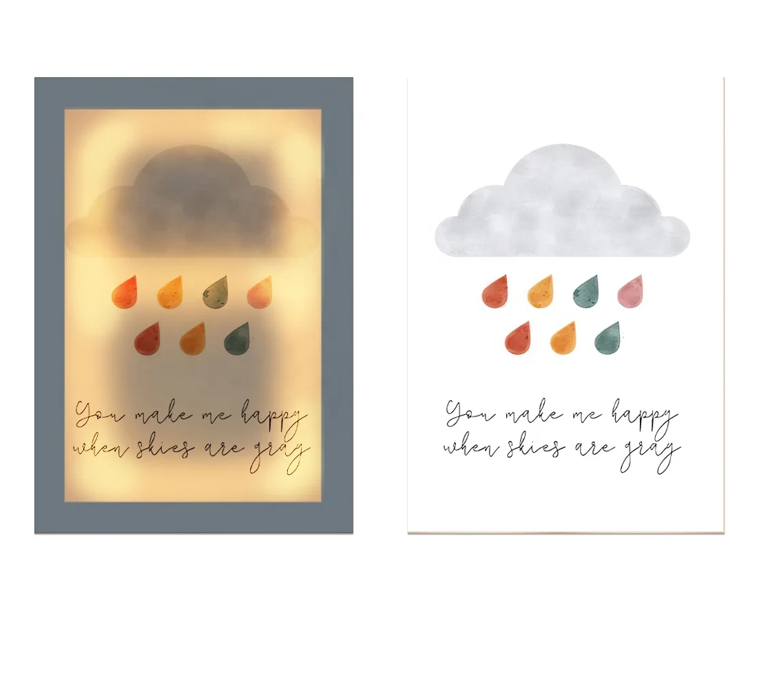 Cartoon Baby Animal Nursery Minimalist kid Canvas Artwork Wall Painting Canvas Light Wall Art Prints Baby children Bedroom