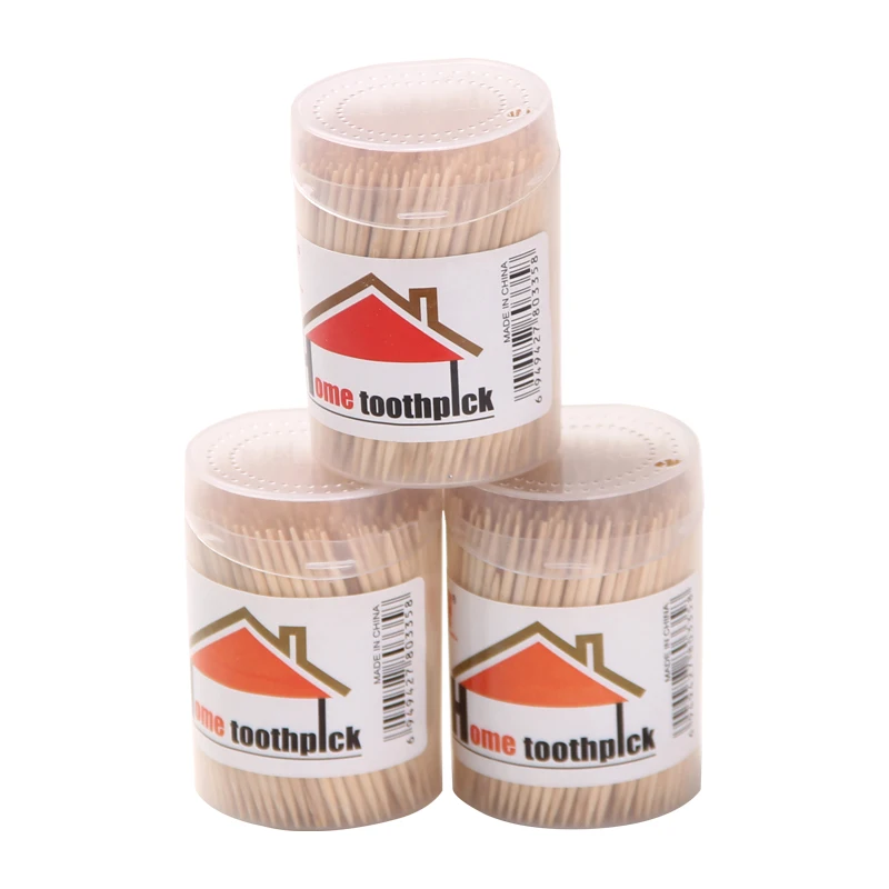 
Wholesale Manufacturer 200 pcs Double Side Sterile Bamboo Accessories Refillable containers Toothpick Bottles 