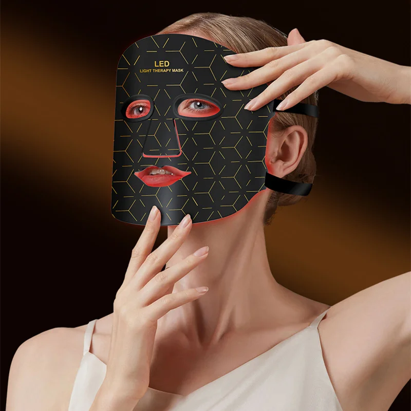 Face Silicone Facial LED Mask Red Light Therapy Face Anti Ageing Brighten LED Phototherapy Mask Beauty Device