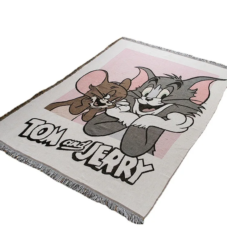 cartoon character tom and jerry home decor Wall hanging tapestry woven throw blanket