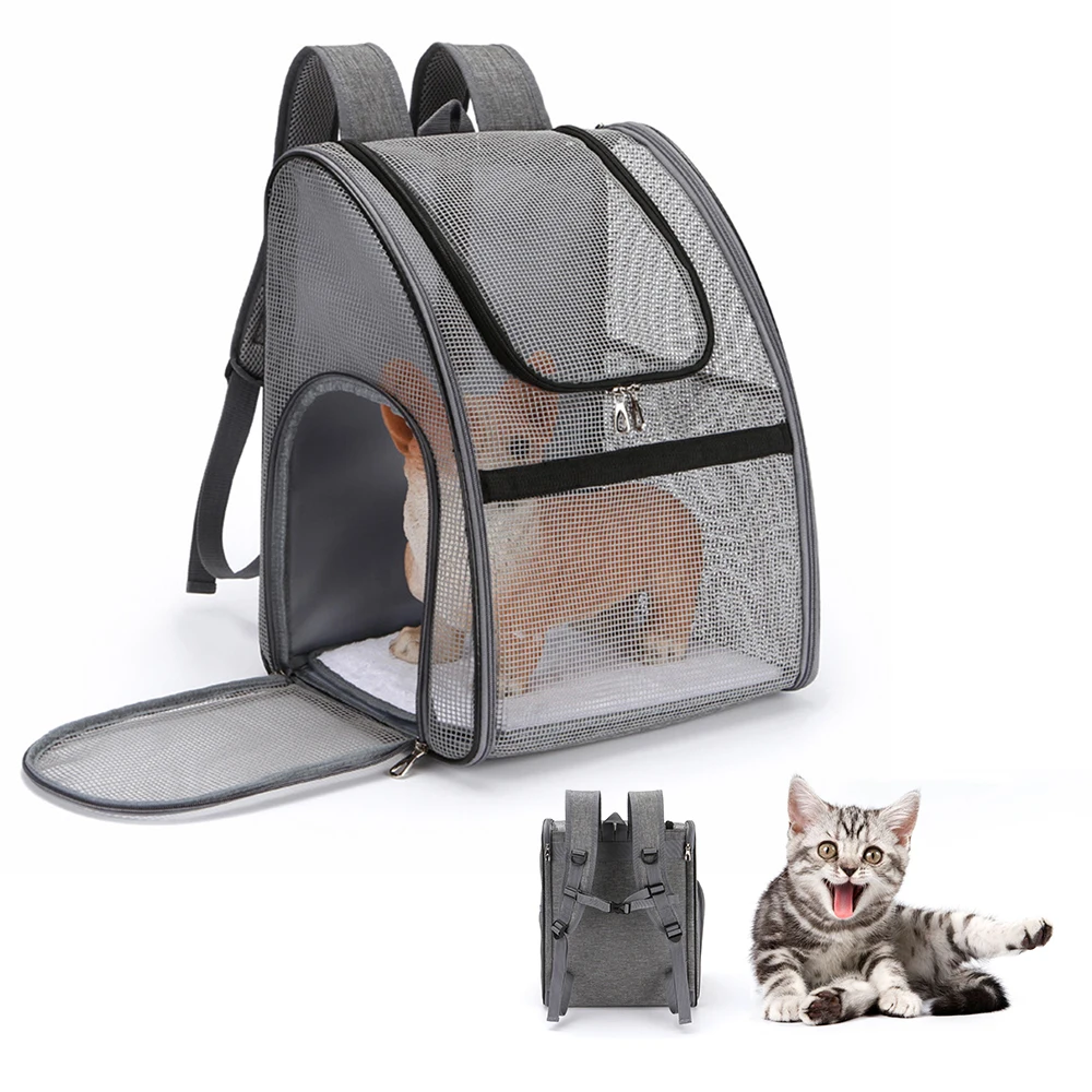 Large Mesh Transport Bag Transparent Airline Approved Pet Carrier Backpack for Dogs & Cats