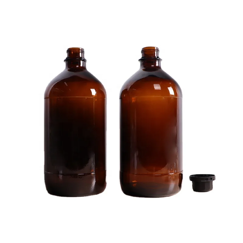 2500ml 2.5L empty amber round laboratory glassware chemical reagent bottle container