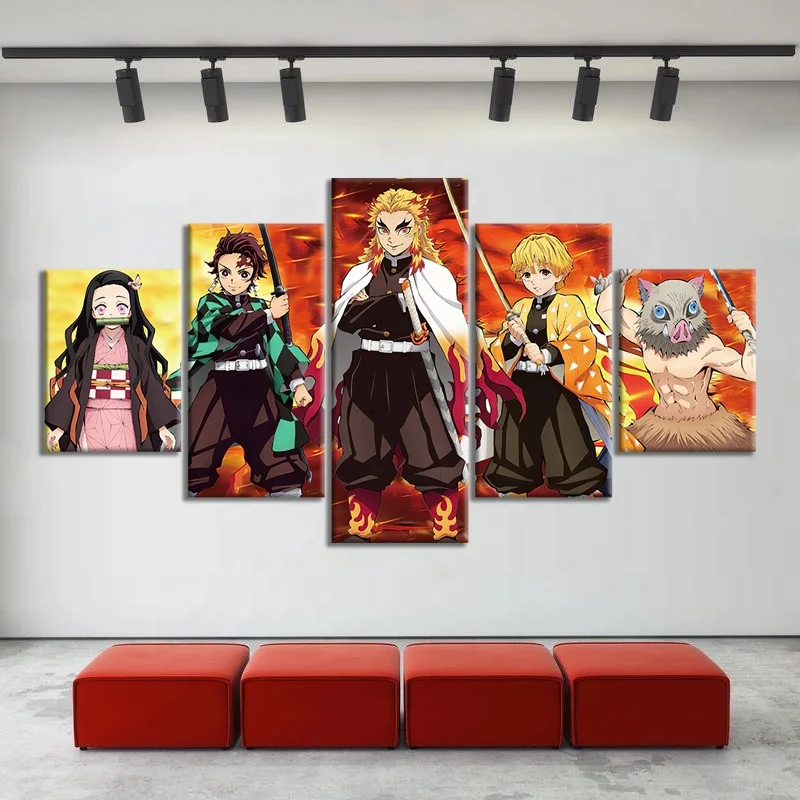 Anime Demon Slayer Anime Poster Manga Character Collection Canvas Oil Painting Wall Art Bedroom Decor