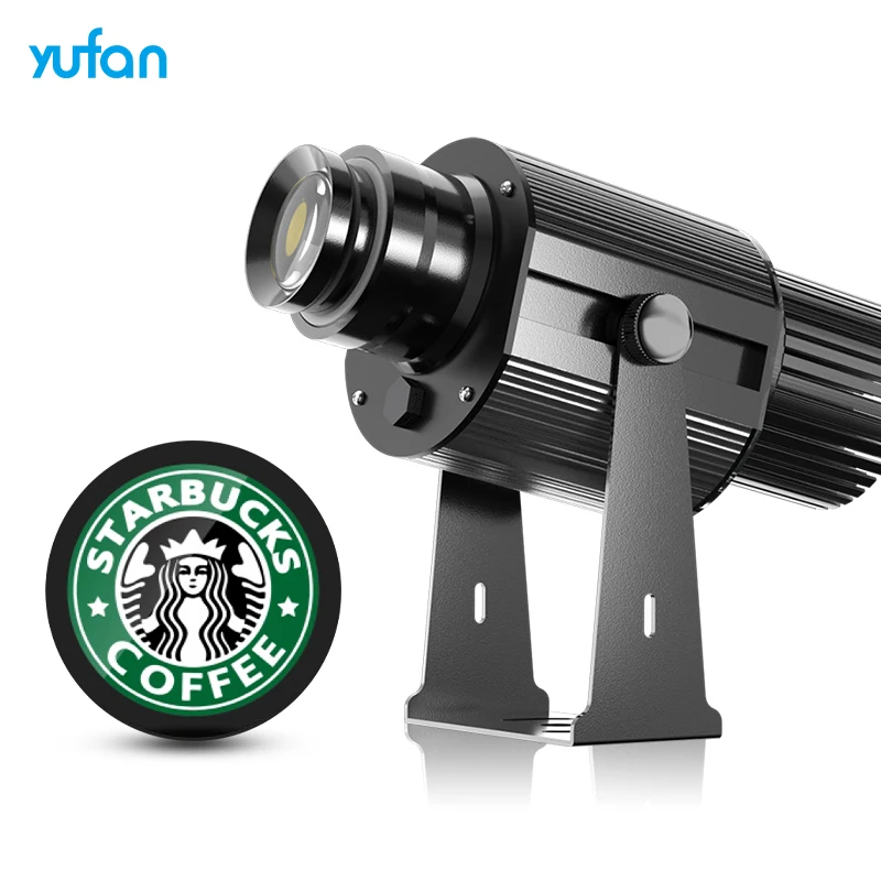 Yufan outdoor ip67 waterproof exterior wall led advertising light indoor laser custom door floor rotate logo gobo projector lamp