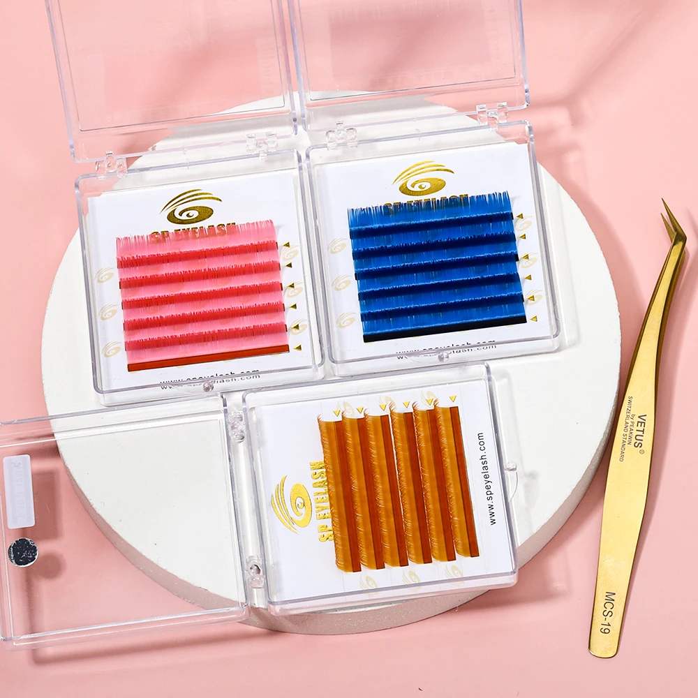 Custom Private Label Individual lashes colored Eyelashes D Curl 0.03 0.05 0.07 Volume Cashmere professional eyelash extension