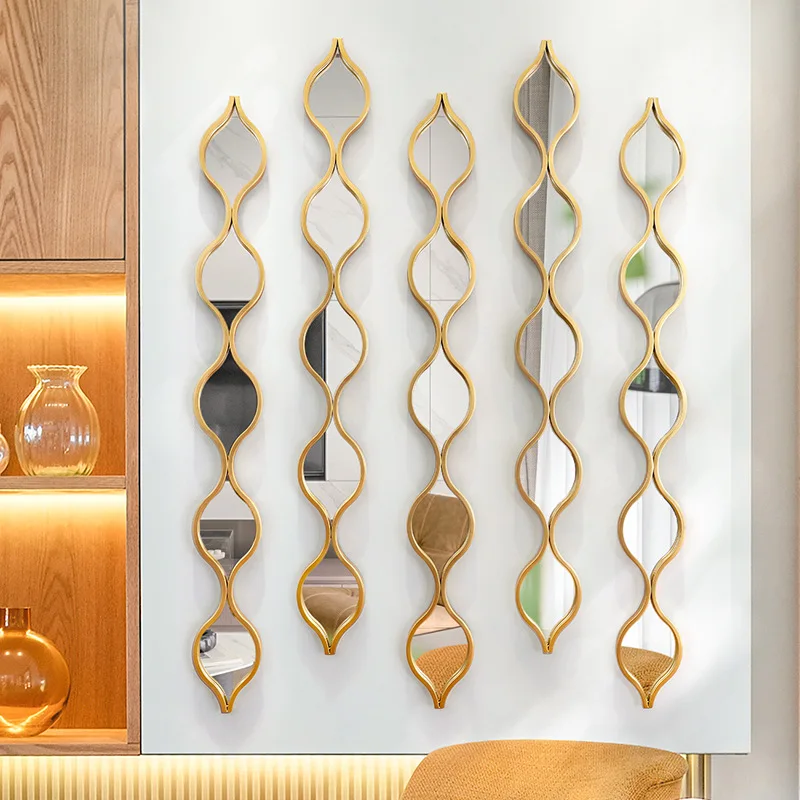 Wholesale Creative Teardrop Combinations Wrought Iron Wall Mirror Interior European Water drop Wall Hanging