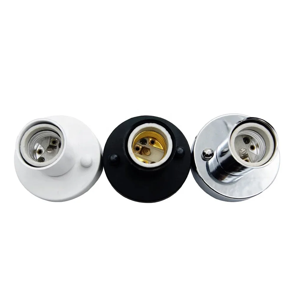 Universal 180 Degree Steering E14 E27 Lamp Holder High Temperature Resistant Ceramic Screw Base 80mm Straight Plate