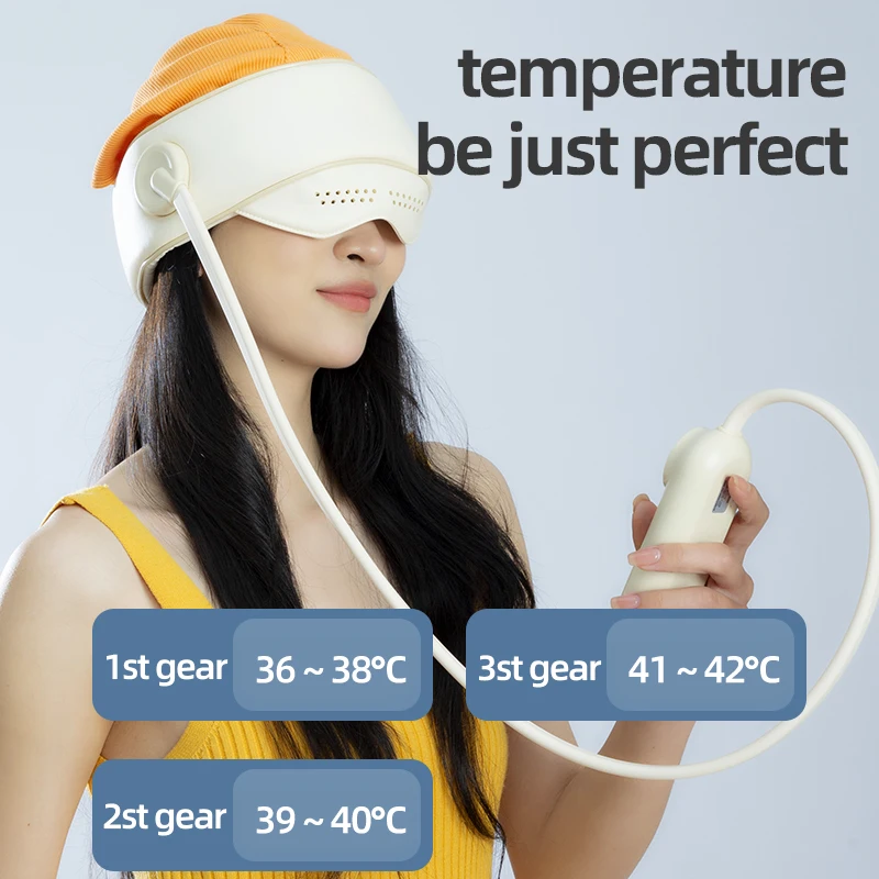 New hat style ABS silicone protein skin 1200mAh head intelligent sleep massager with 3 airbag soothing modes