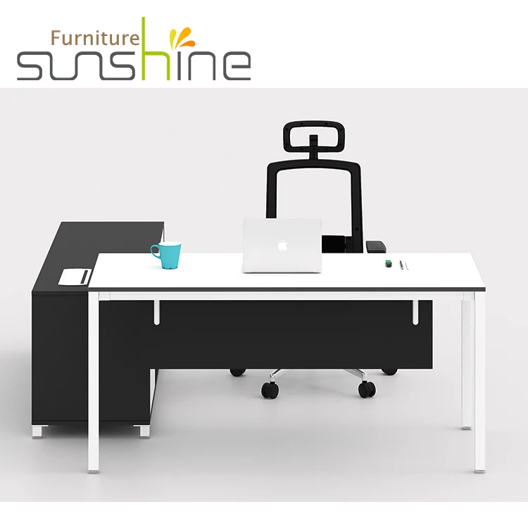 Doctor Office Table And Chair Set For Home Walnut Executive Modern Mdf Ceo Boss L Shape Desk Furniture Oem Custom Wooden Panel