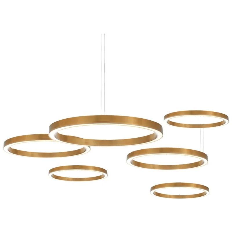 Modern led ring stainless steel chandelier pendant lights modern
