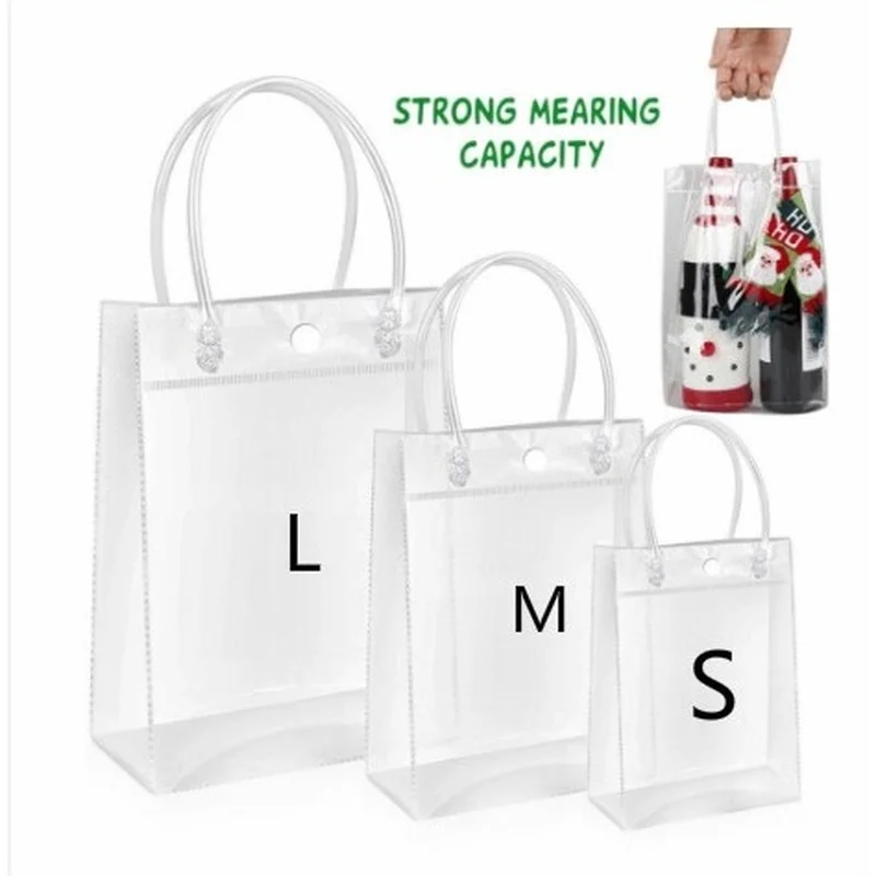Clear Tote Waterproof Reusable PVC Clear Shopping Shoulder Handbag Environmentally Travel Storage Shoes Bag