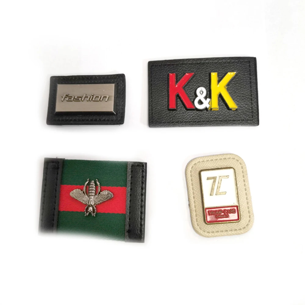 Custom Personalized Embossed Logo Jeans Genuine Leather Patch Leather Label and Tags for Garment Bags Shoes Top OEM Customized