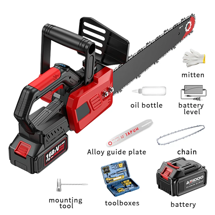 Handheld Lithium Electric Chain Saw High Power Cordless Chain Saw Portable Garden Pruning Saw Home Wood Cutter