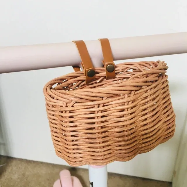 Cute Mini Bike Rattan Basket for Kid Baby