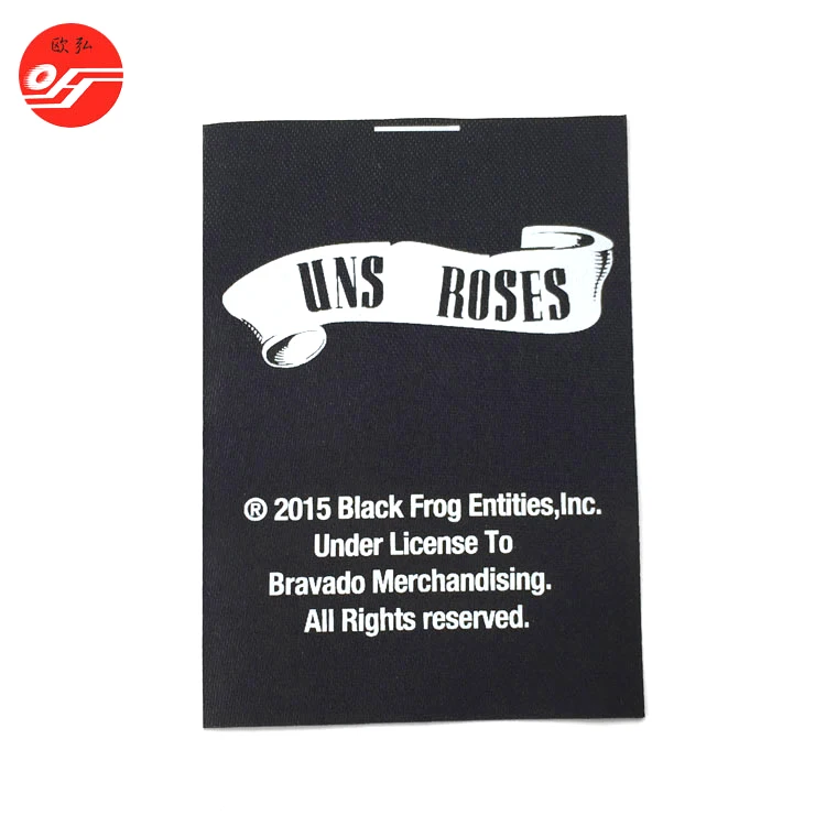 Garment Accessories silk screen printing custom washing care  satin label for clothing