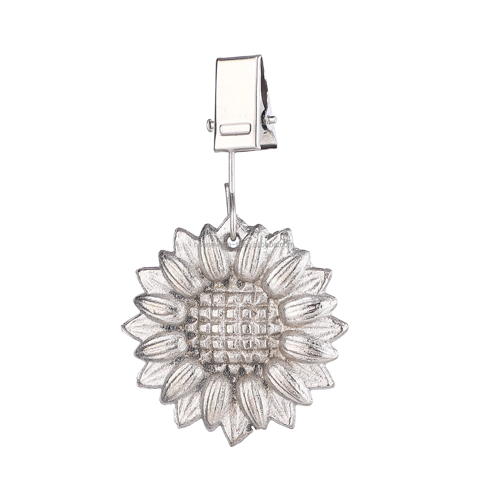 TwoFish Home Set of 4 Metal Flower Tablecloth Weights Clips Metal Flower Handicraft Tablecloth Clips Pack of 4