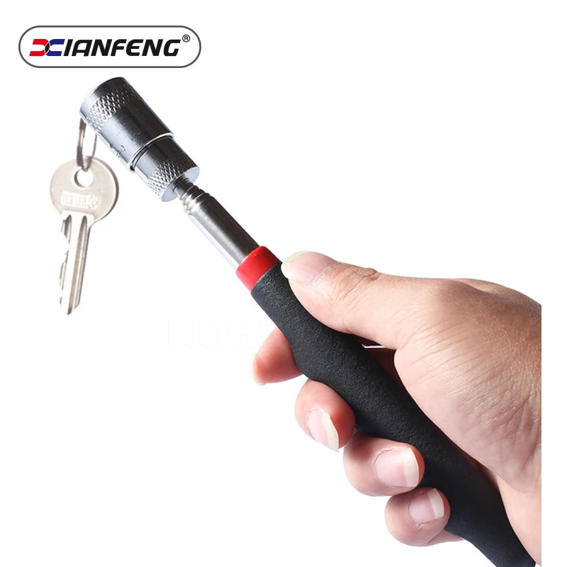 LED Telescoping Magnet Stick  8Lb  telescoping magnetic pickup tool lighted retrieving tools with clip XIANFENG