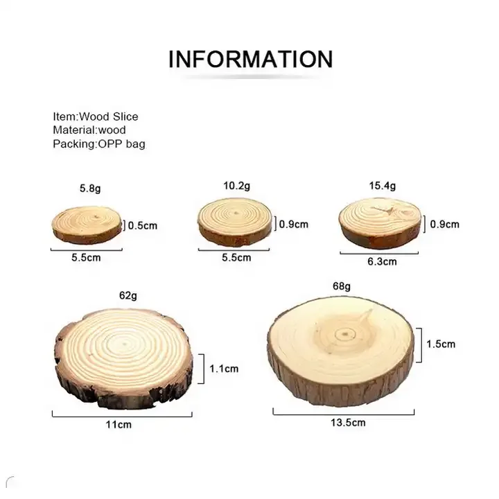 Eco-friendly Unfinished Natural Round Pine Wood Tree Disc Wooden Log Tree Slices for DIY Crafts
