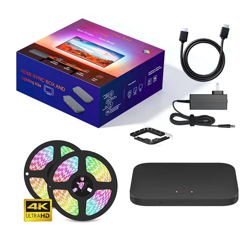 Best quality support TUYA APP control color synchronization 12 scene effects RGBIC led tv backlight for sale