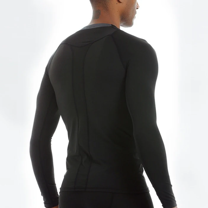 Оптовая продажа быстросохнущая Мужская спортивная одежда для тренировок Мужская компрессионная мужская спортивная рубашка