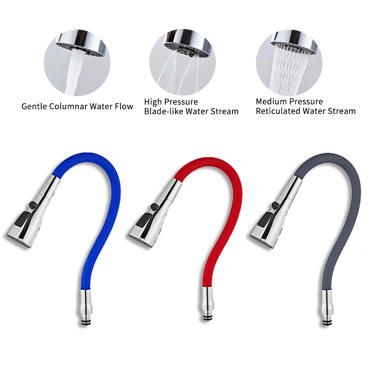 Chrome Silicon Spout 360 Degree Rotation Kitchen Faucet Pull Out Copper Kitchen Sink Taps Swivel Kitchen Mixer Faucet