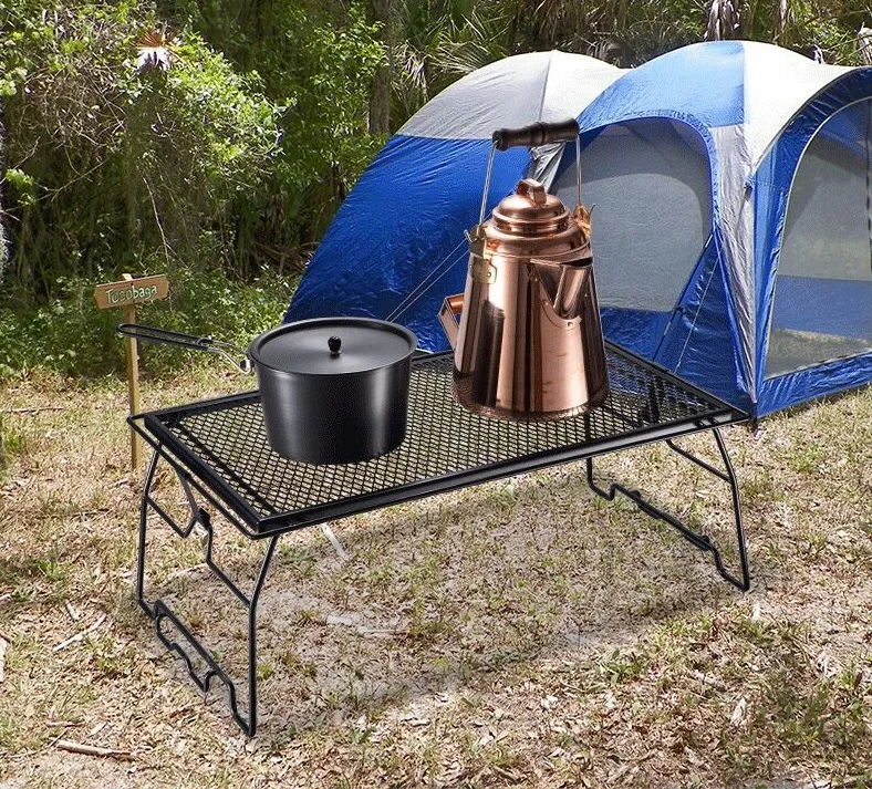 Net Single-layer Double-layer Multi-purpose Table Outdoor Rack Temperature-resistant Barbecue Table Iron Storage Rack