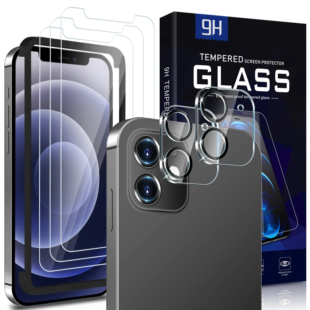 [5 в 1 упаковке] протектор экрана и защита объектива камеры для Iphone 11 12 Pro Max твердость 9H 2.5D Защита от царапин мобильного