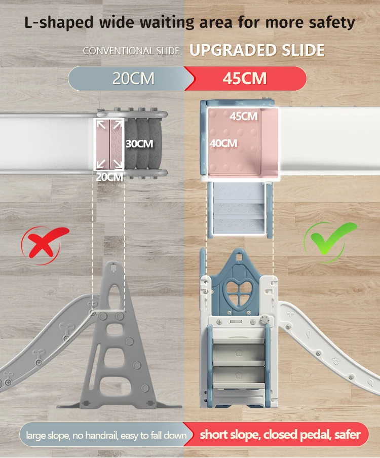 MIGO Bear Multifunctional Climbing Frame Sliding Toy Kids Indoor Play House Baby Playroom Plastic Swing And Slides For Children