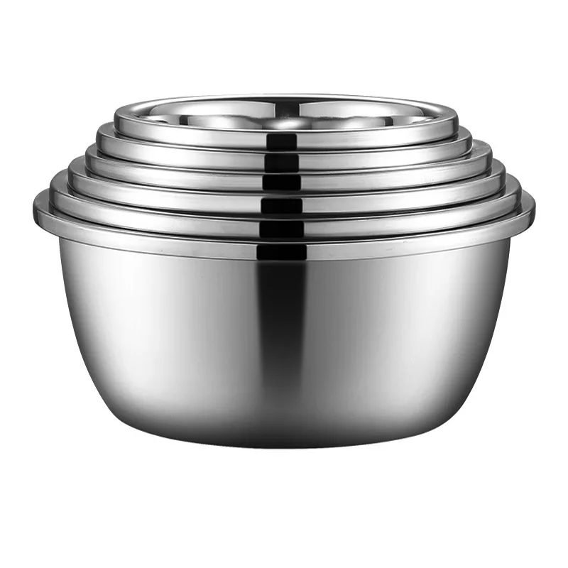 Stainless Steel Rice Washing Mixing Bowls Colander And Kitchen Strainer Drainer Basket Vegetable Fruits Basin