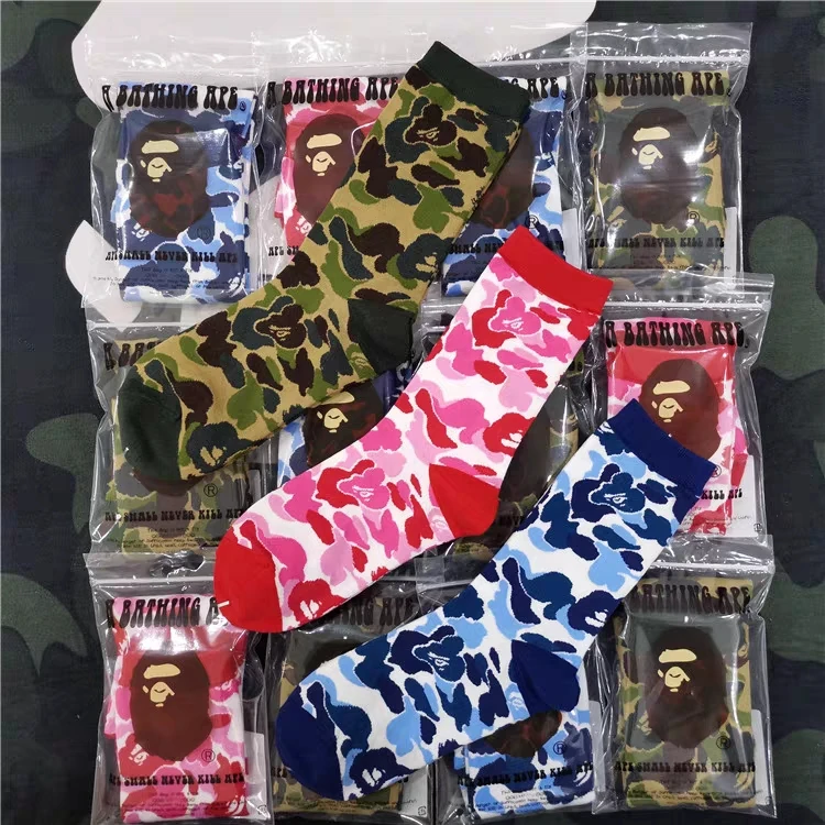  2021 горячая Распродажа Bape высокие носки шланг для женщин мужчин унисекс