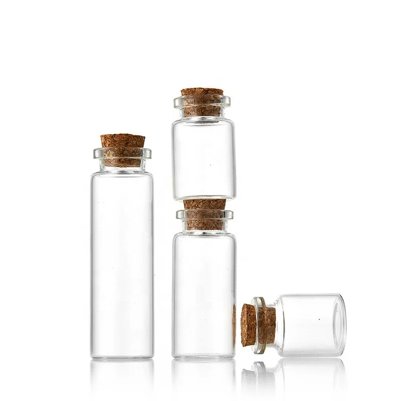 22mm clear Tube glass vial with cork stopper for food packaging /wishing small drift bottle vials in 5ml 8ml 10ml 15ml 20ml 30ml
