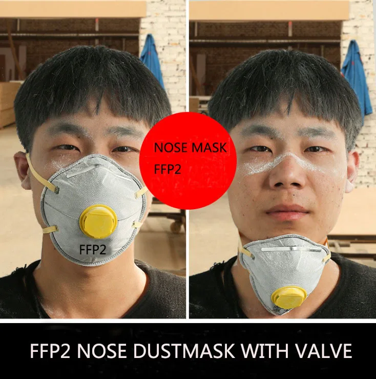 2024 HOT Selling Dust Mask 4ply Safety Protective Adult Half Facemask with Breathing Valve Head Loop KN95 Respirator with Carbon