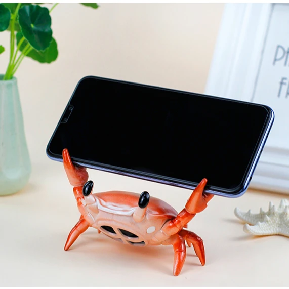 Creative Crab Shaped Desktop Mobile Phone Holder,  Muliti-function Mini BT Wireless Portable Speaker for Home Car Office