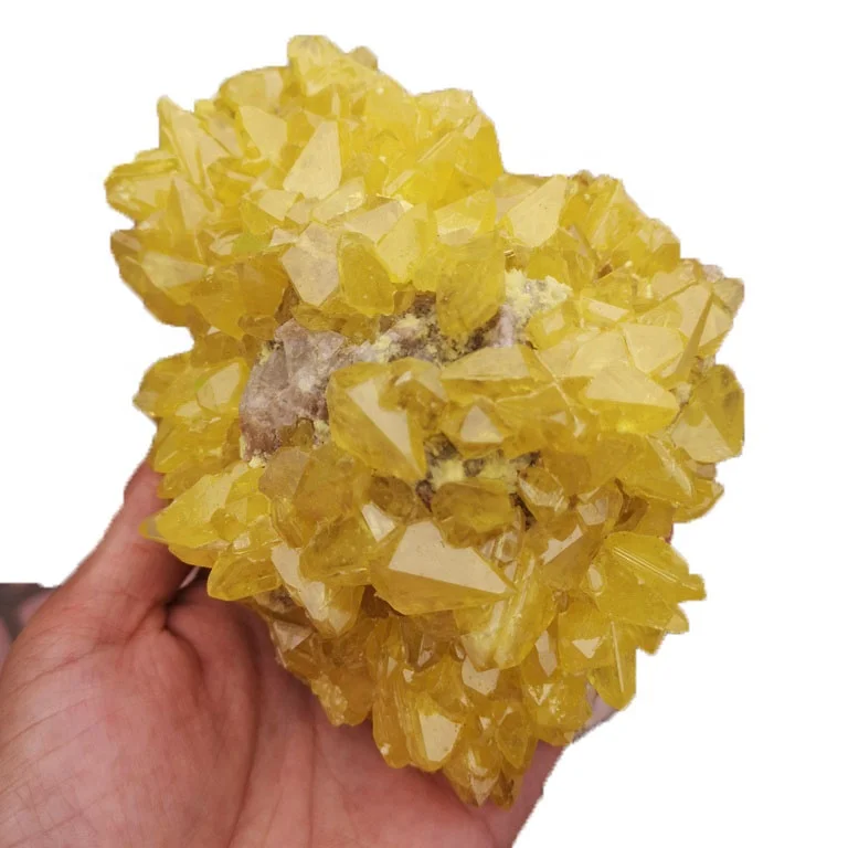 Natural Sulfur Mineral Healing Stone Yellow Raw Crystal Cluster Specimen
